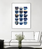 Pretty Blue Coffee Cups by Elisabeth Fredriksson on GIANT ART - blue digital painting