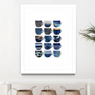 Pretty Blue Coffee Cups by Elisabeth Fredriksson on GIANT ART - blue digital painting