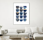 Pretty Blue Coffee Cups by Elisabeth Fredriksson on GIANT ART - blue digital painting