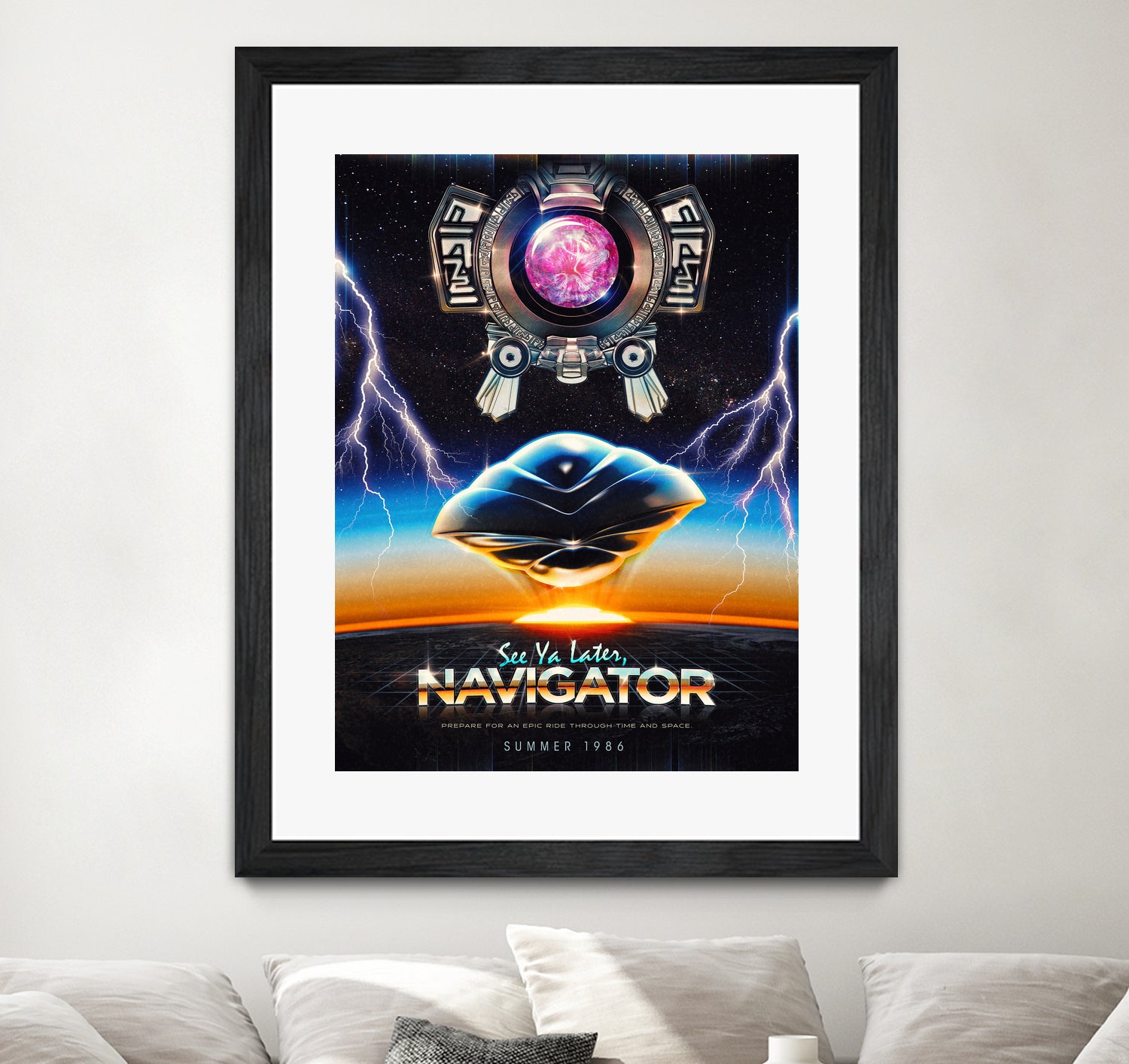 Flight of the Navigator Inspired Retro Poster by Barrett Biggers on GIANT ART - black vector illustration