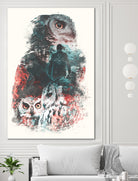 Not What They Seem A Twin Peaks Owl Tribute by Barrett Biggers on GIANT ART - yellow digital painting