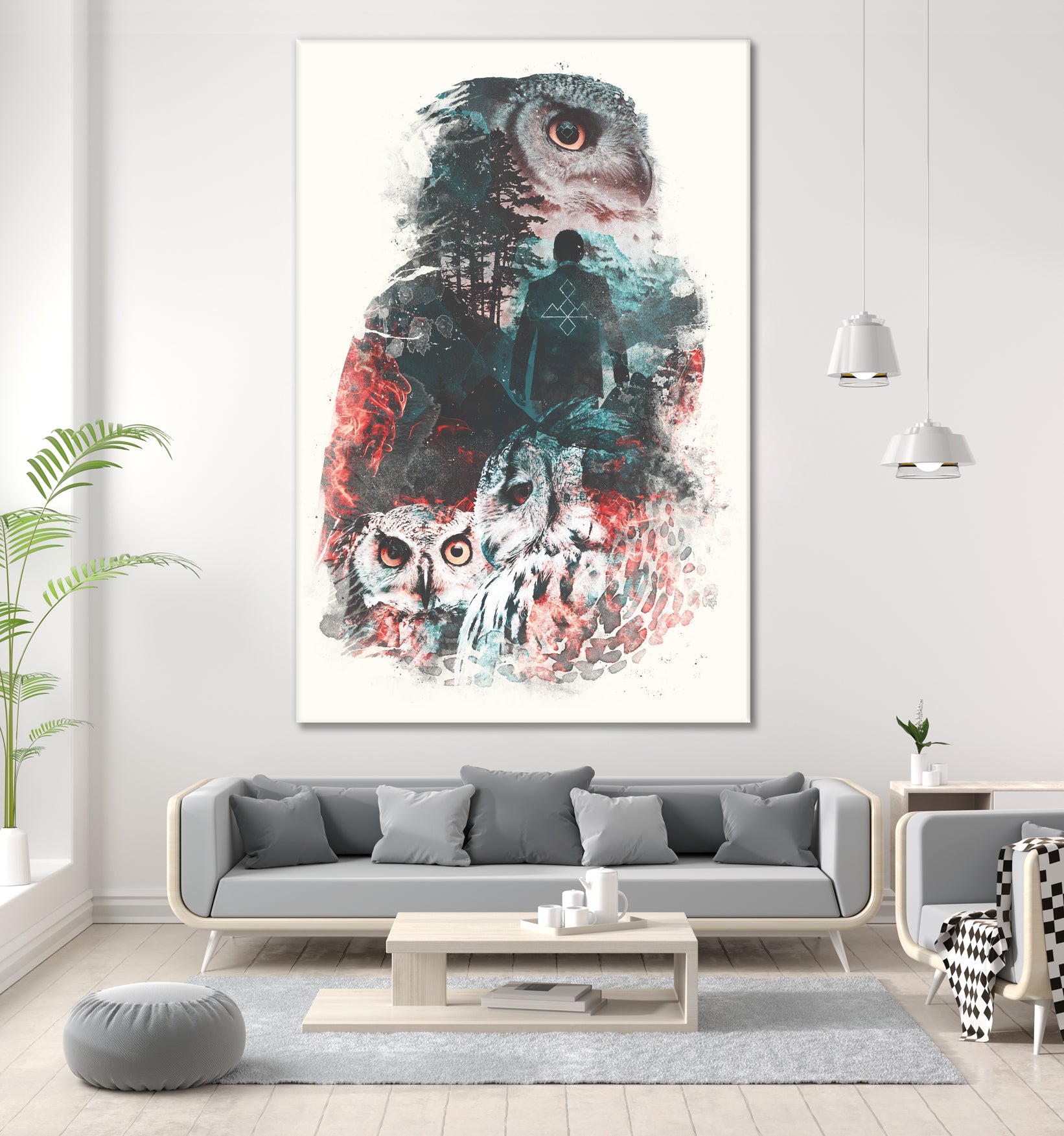 Not What They Seem A Twin Peaks Owl Tribute by Barrett Biggers on GIANT ART - yellow digital painting