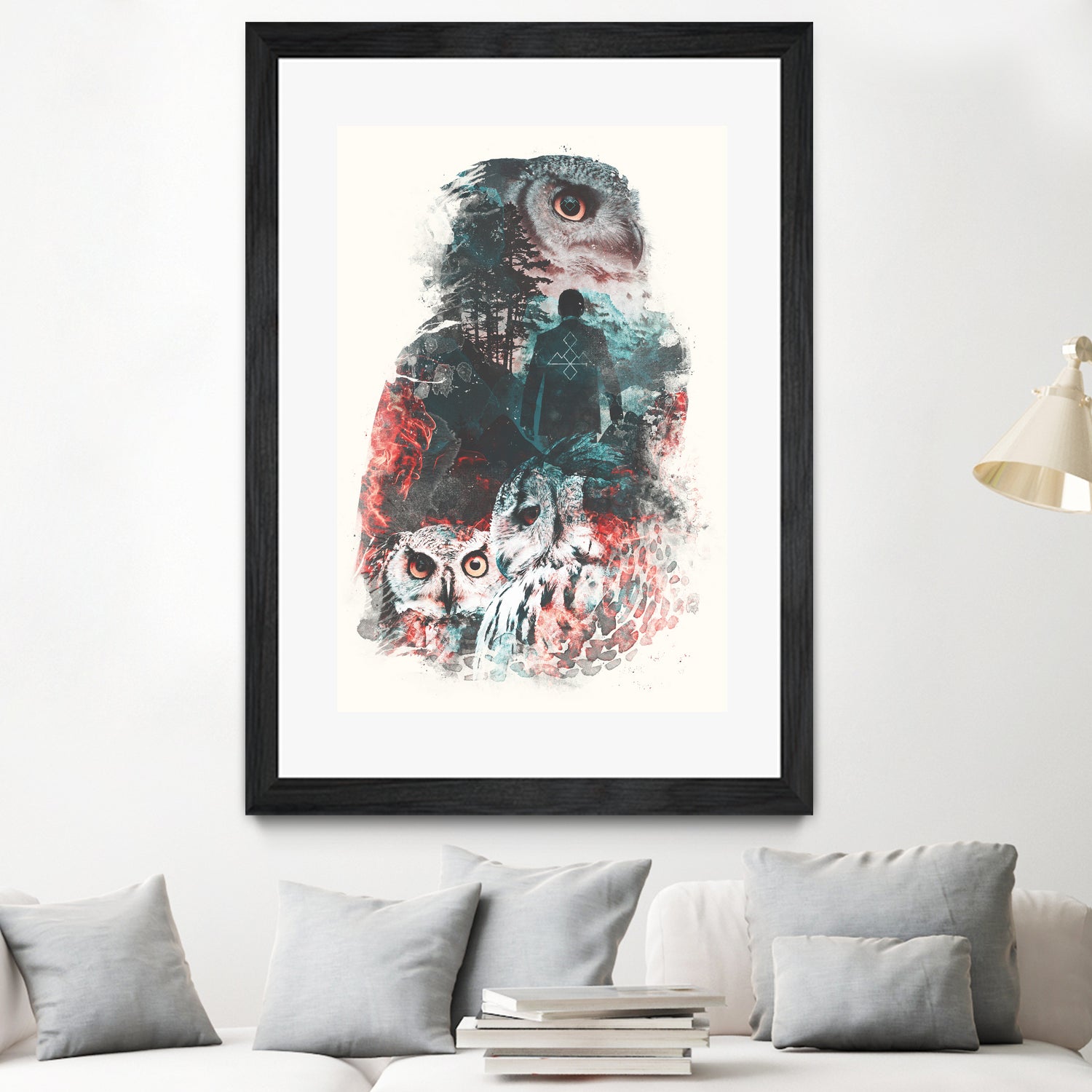 Not What They Seem A Twin Peaks Owl Tribute by Barrett Biggers on GIANT ART - yellow digital painting