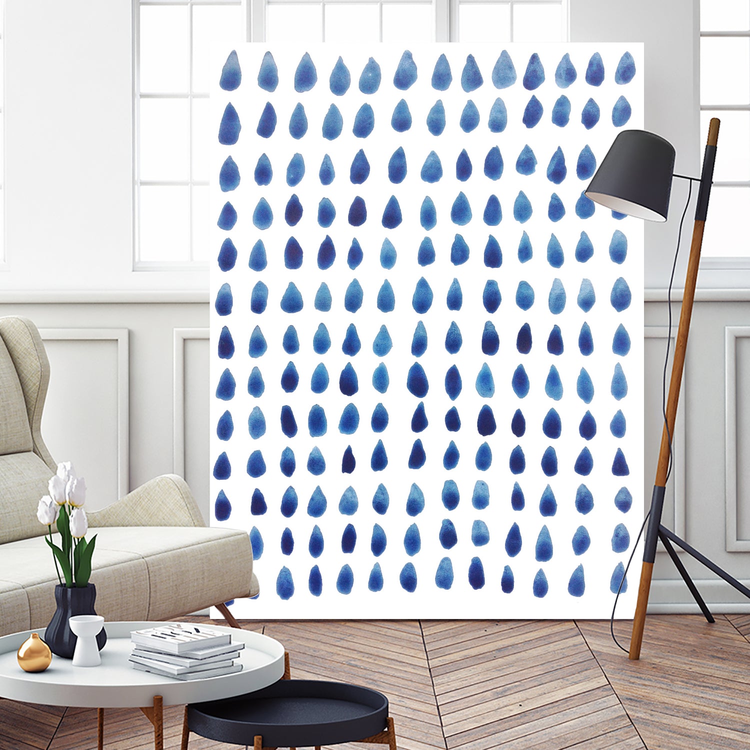 RAINDROPS by austeja platukyte on GIANT ART - blue digital painting