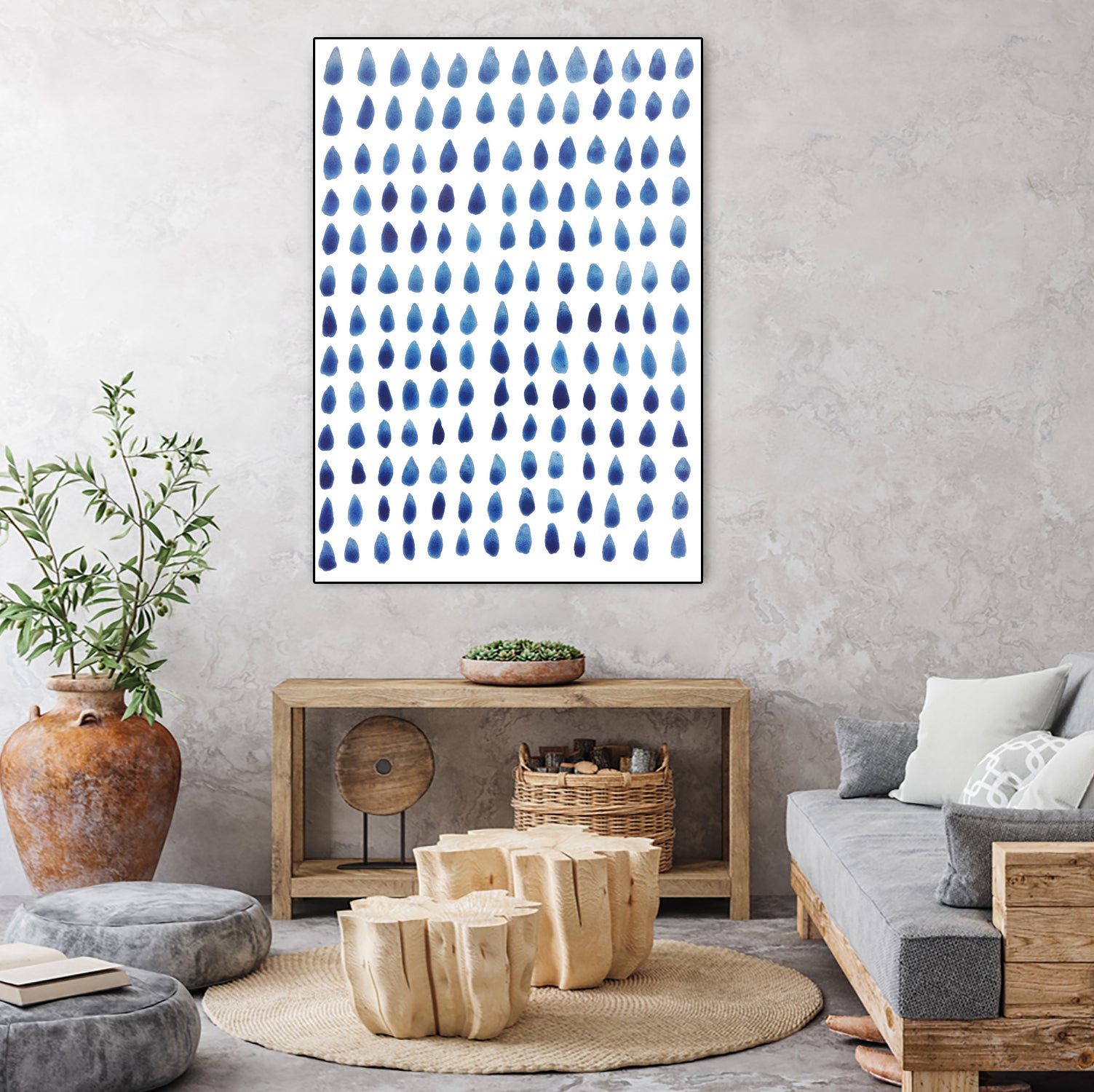 RAINDROPS by austeja platukyte on GIANT ART - blue digital painting