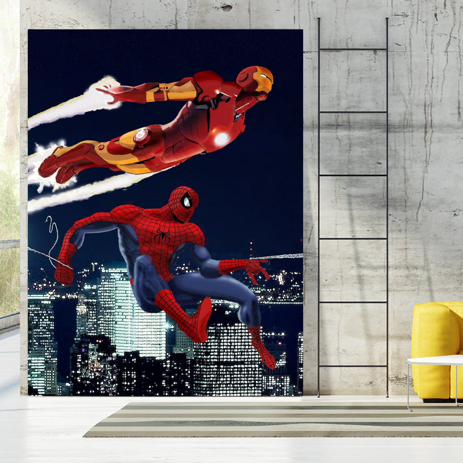 Marvel: Spider-Man and Iron Man by Dan Avenell on GIANT ART - black digital drawing