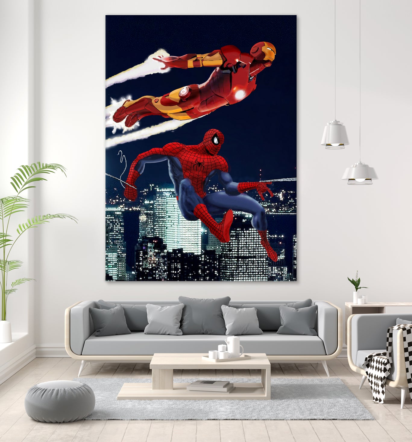 Marvel: Spider-Man and Iron Man by Dan Avenell on GIANT ART - black digital drawing