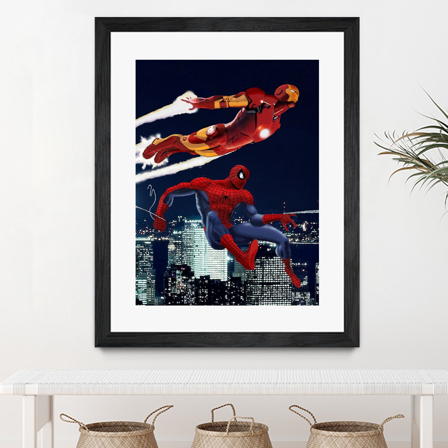 Marvel: Spider-Man and Iron Man by Dan Avenell on GIANT ART - black digital drawing