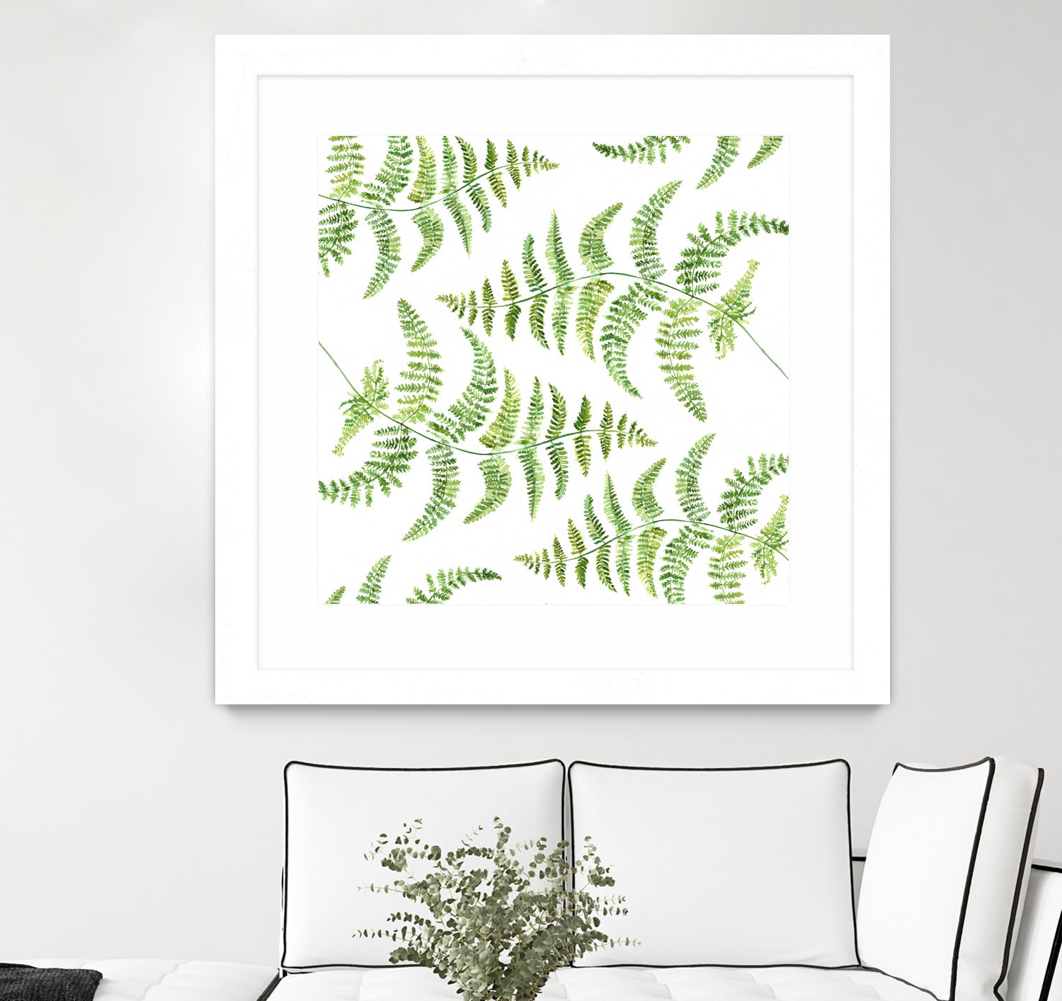 Fern pattern by Polina Ganzina on GIANT ART - white mixed media