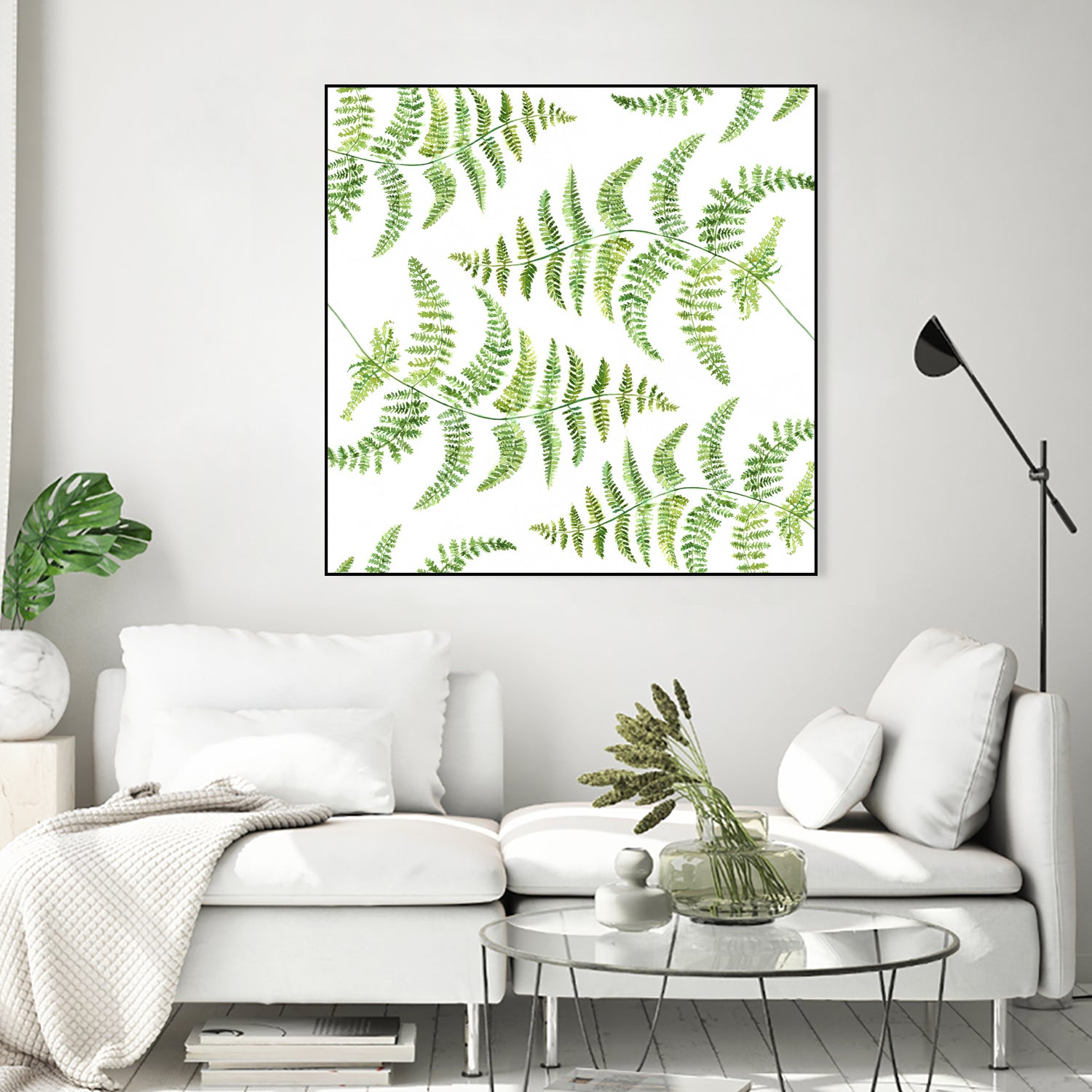 Fern pattern by Polina Ganzina on GIANT ART - white mixed media