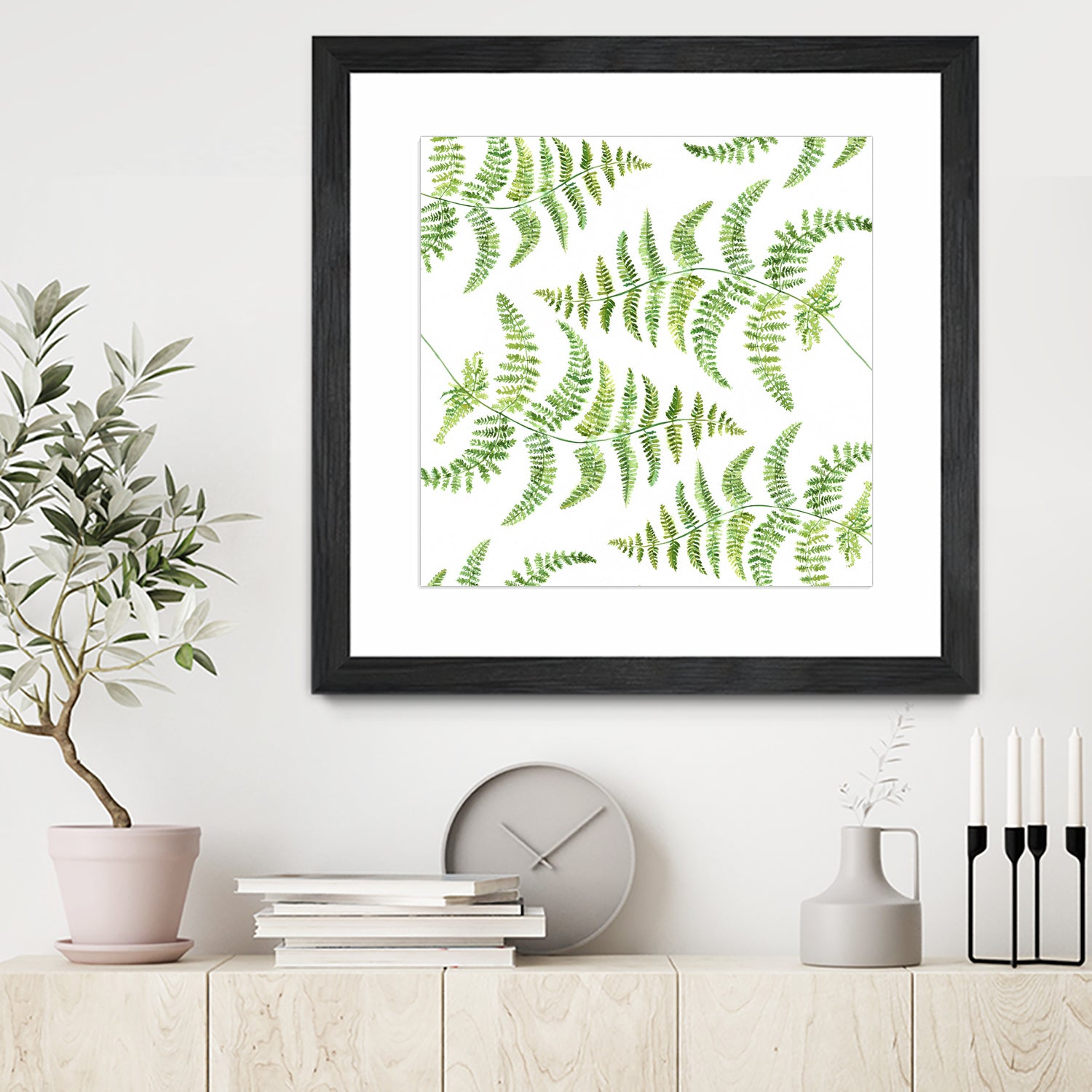 Fern pattern by Polina Ganzina on GIANT ART - white mixed media