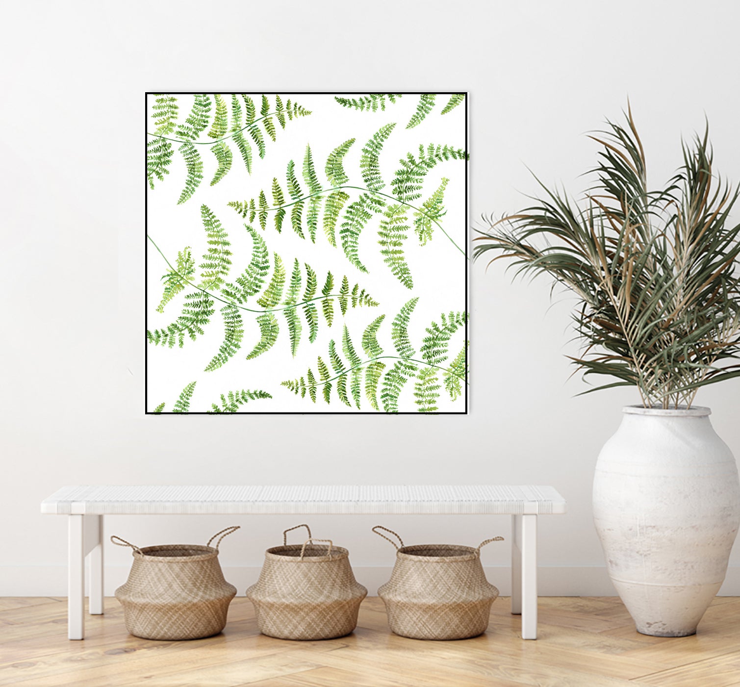 Fern pattern by Polina Ganzina on GIANT ART - white mixed media