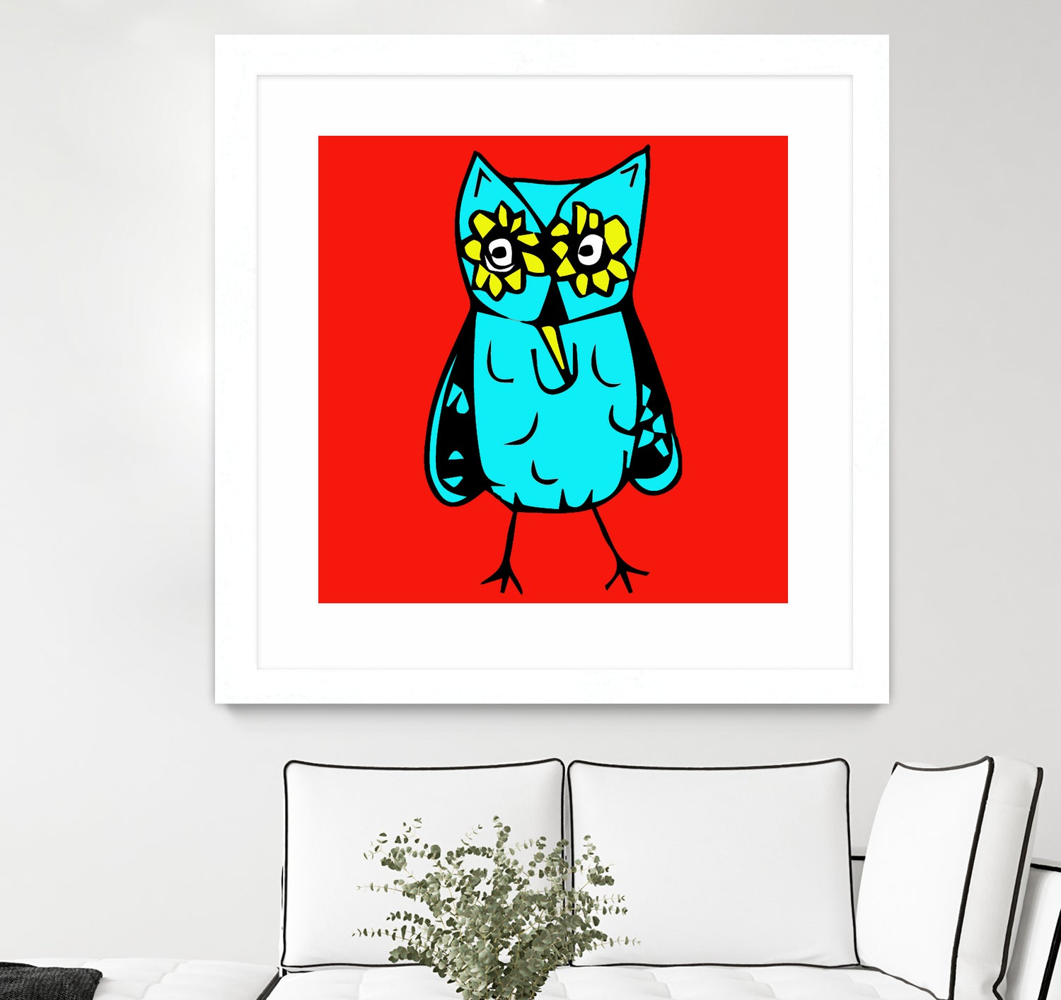 Rebel Owl by Tina Franco on GIANT ART - red digital drawing