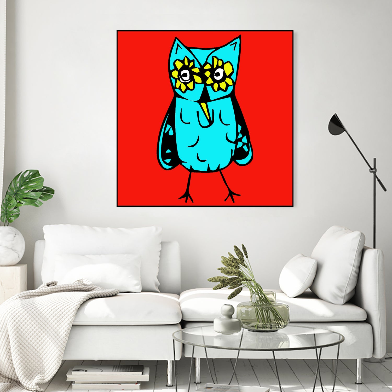 Rebel Owl by Tina Franco on GIANT ART - red digital drawing