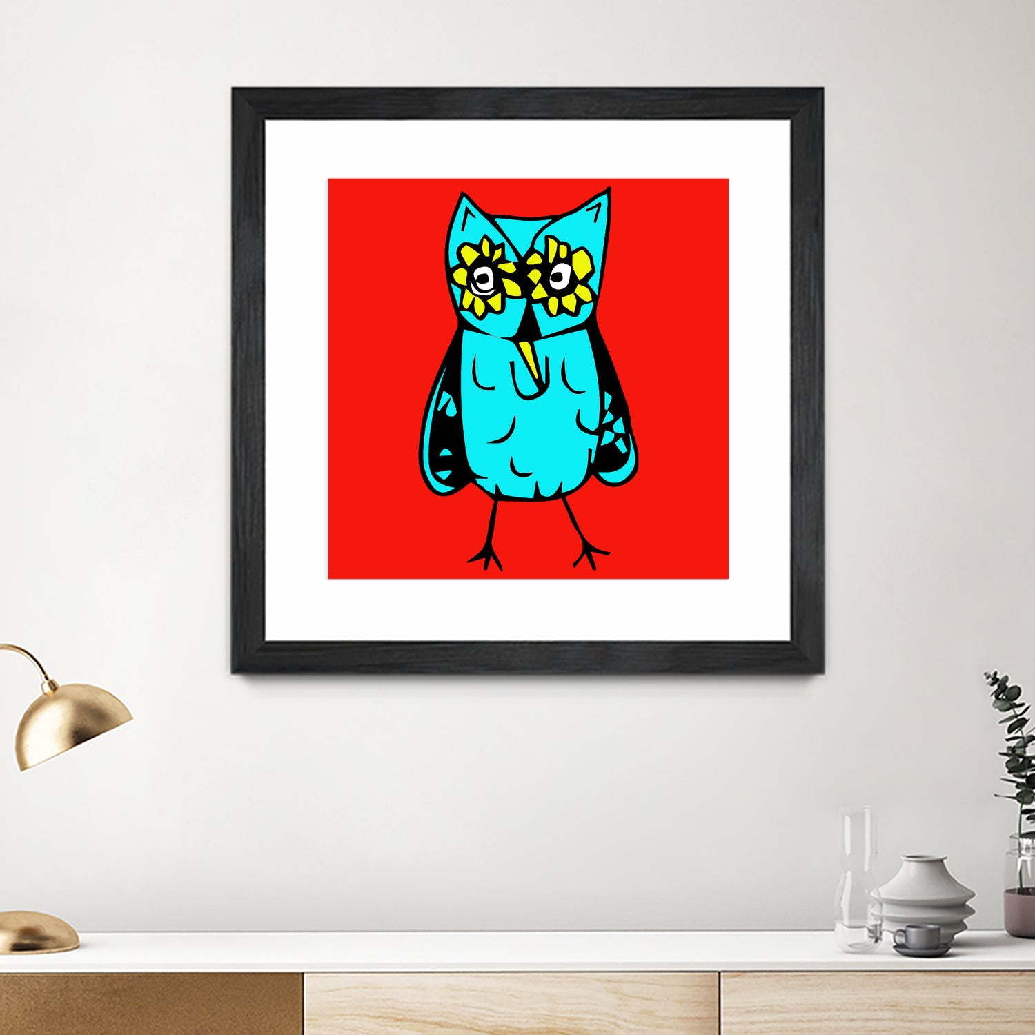 Rebel Owl by Tina Franco on GIANT ART - red digital drawing