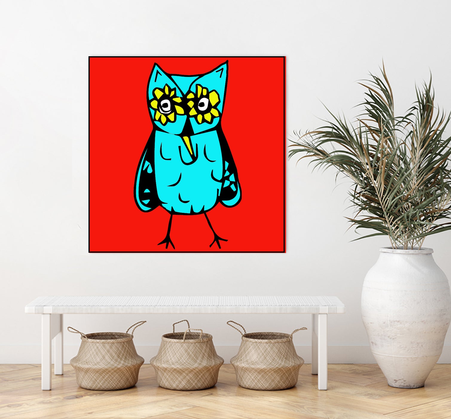 Rebel Owl by Tina Franco on GIANT ART - red digital drawing