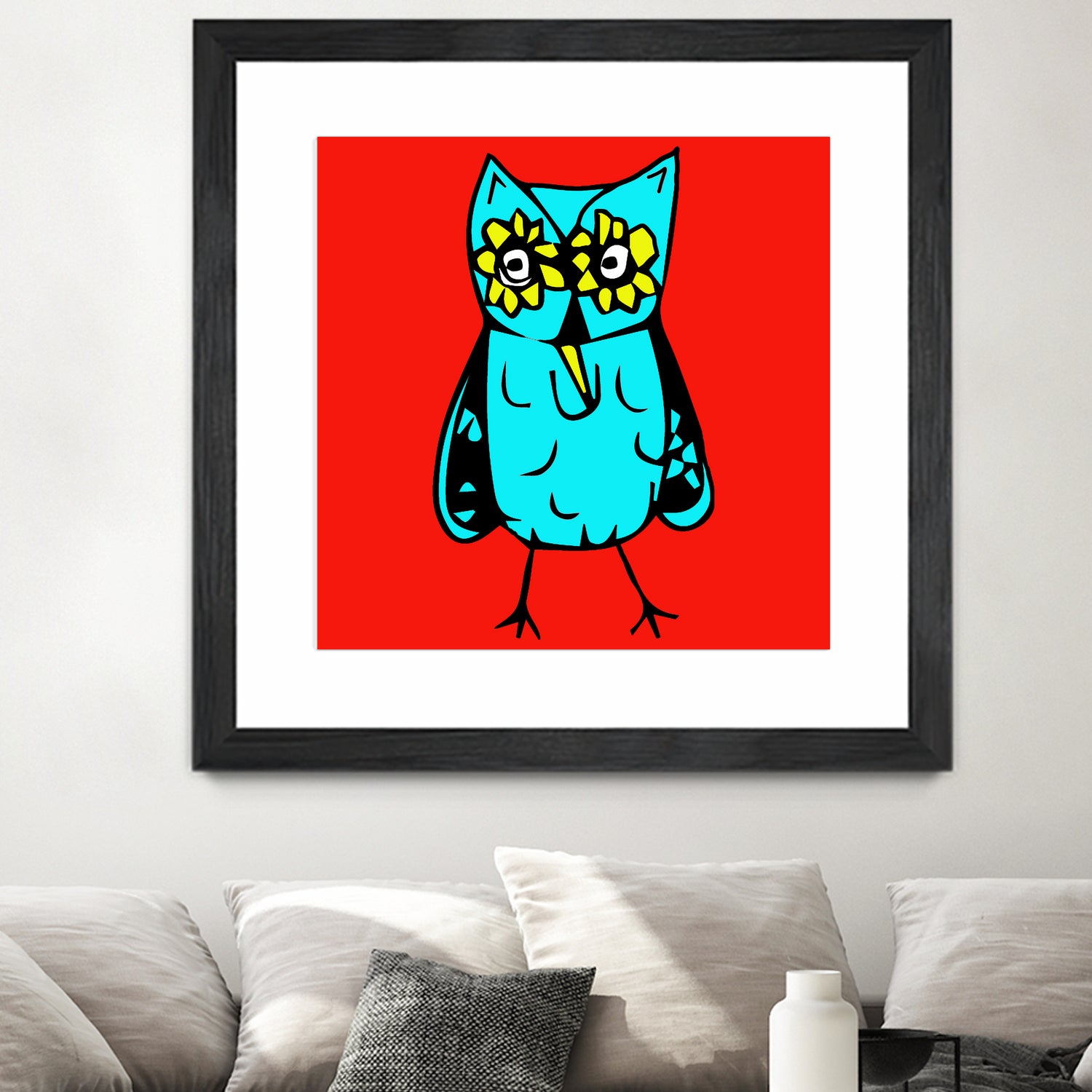 Rebel Owl by Tina Franco on GIANT ART - red digital drawing