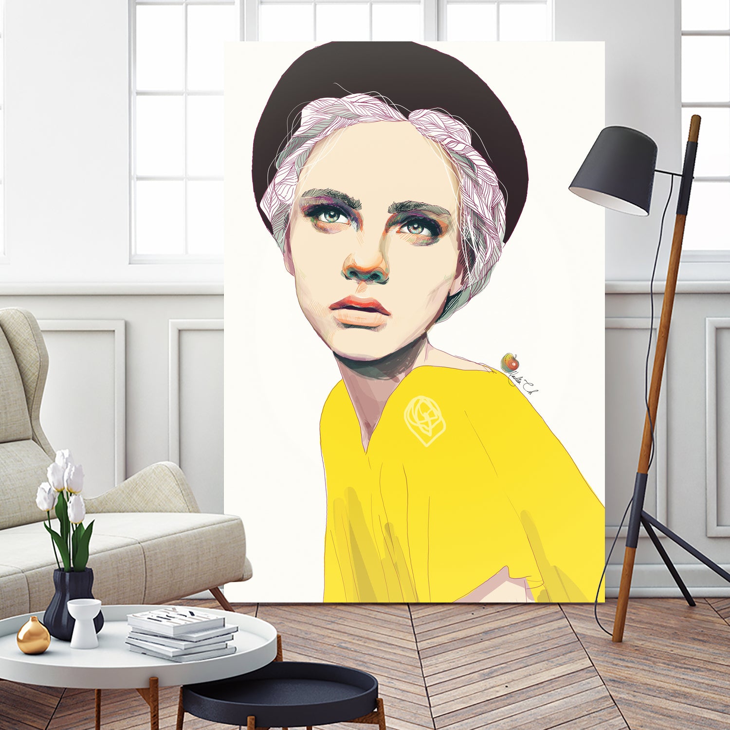 Nastya2 by Nadiia Cherkasova on GIANT ART - yellow digital drawing