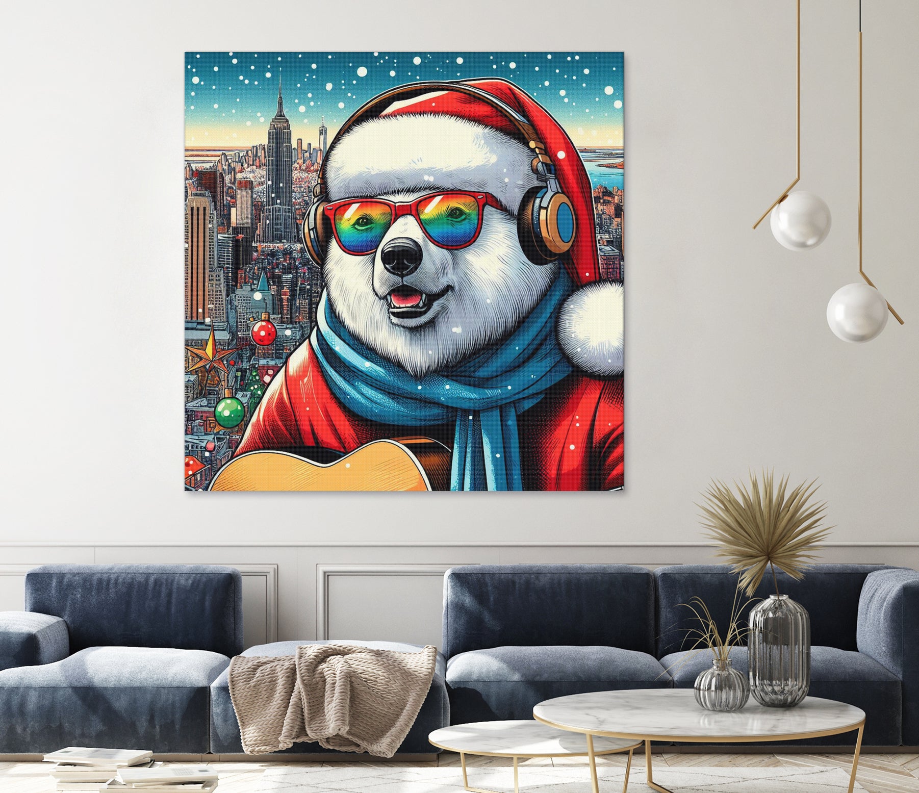 XMAS POLAR BEAR NYC 2 by OTIS PORRITT on GIANT ART - red digital painting