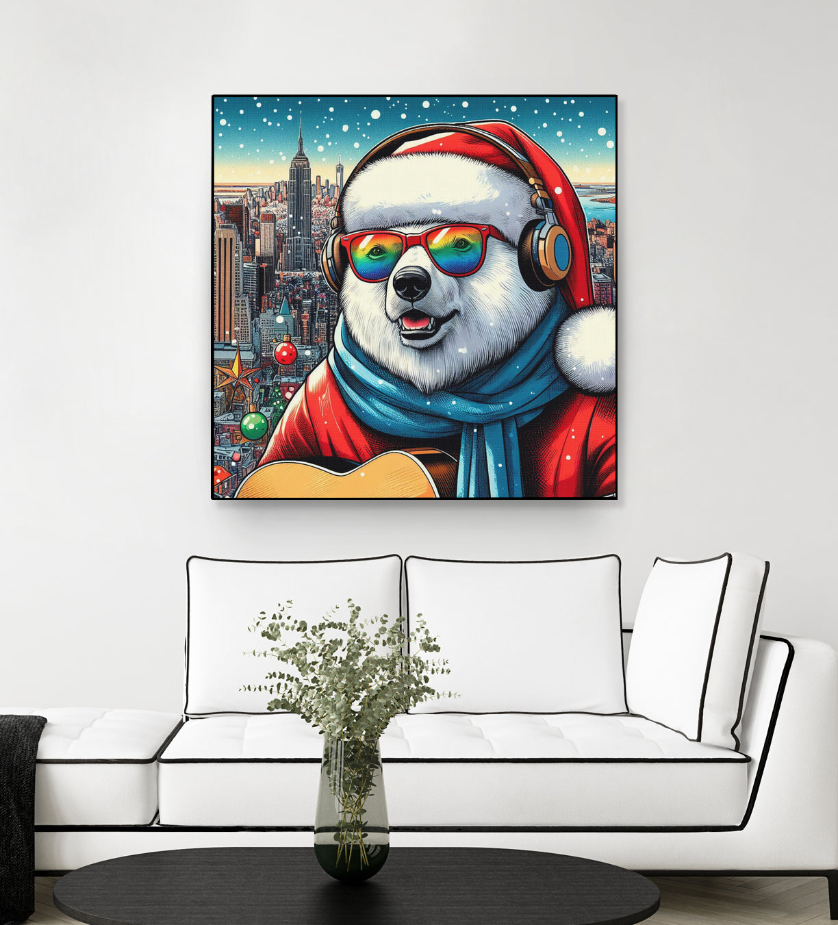 XMAS POLAR BEAR NYC 2 by OTIS PORRITT on GIANT ART - red digital painting