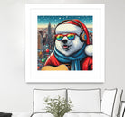 XMAS POLAR BEAR NYC 2 by OTIS PORRITT on GIANT ART - red digital painting