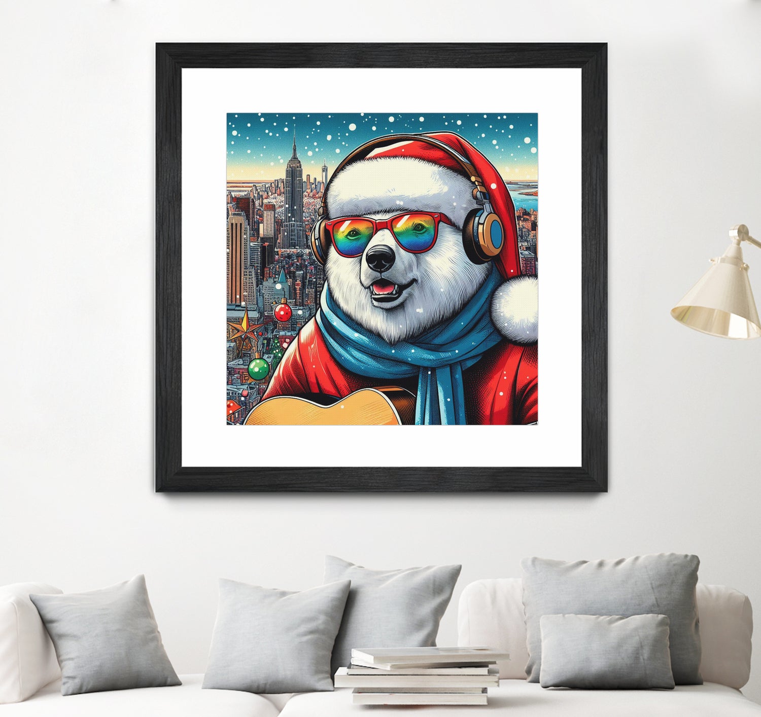 XMAS POLAR BEAR NYC 2 by OTIS PORRITT on GIANT ART - red digital painting