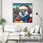 XMAS POLAR BEAR NYC 2 by OTIS PORRITT on GIANT ART - red digital painting