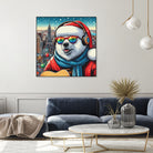 XMAS POLAR BEAR NYC 2 by OTIS PORRITT on GIANT ART - red digital painting