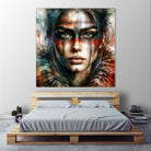 Watercolor Warrior Woman #2 by Isabel Cerdá Muñoz on GIANT ART - red digital painting