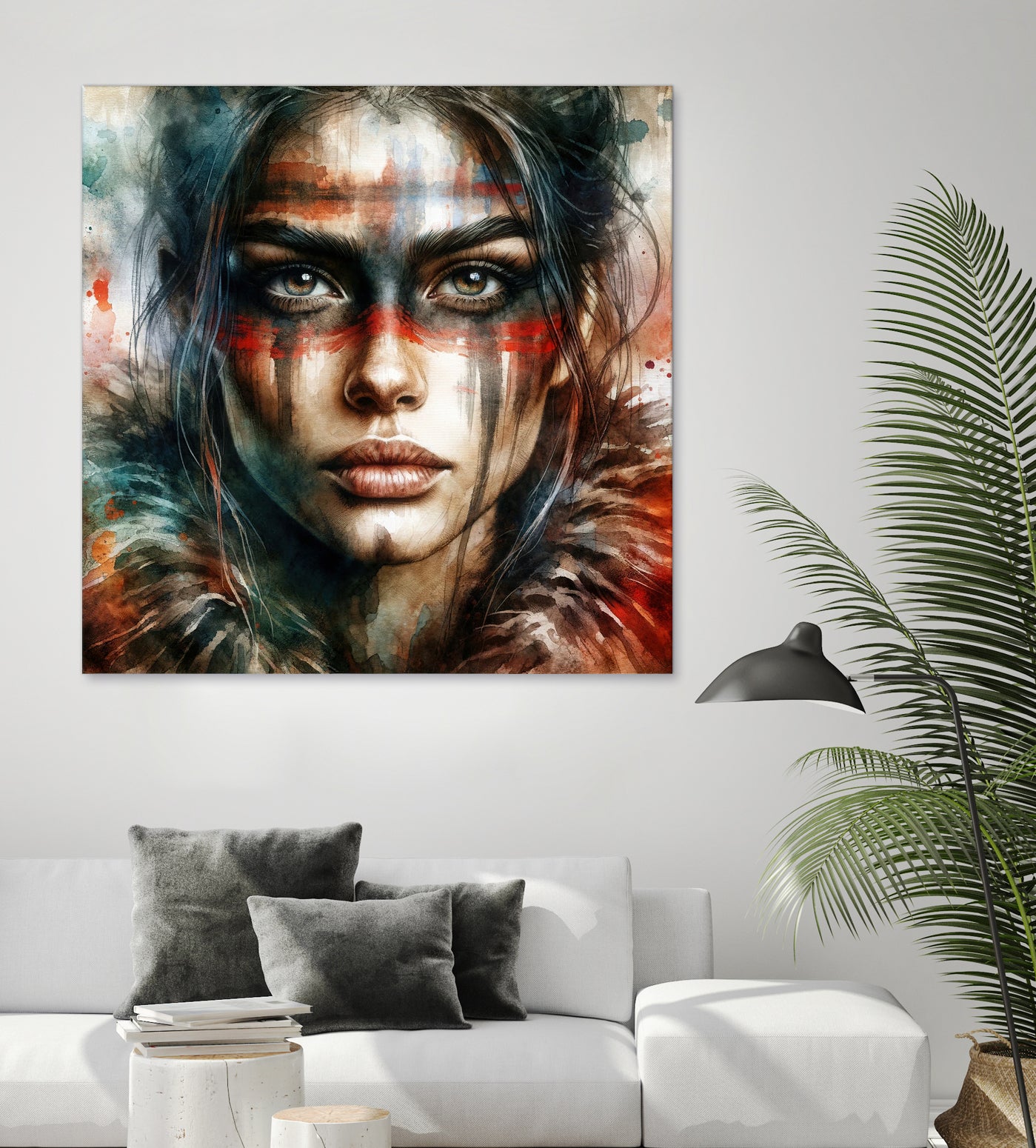 Watercolor Warrior Woman #2 by Isabel Cerdá Muñoz on GIANT ART - red digital painting