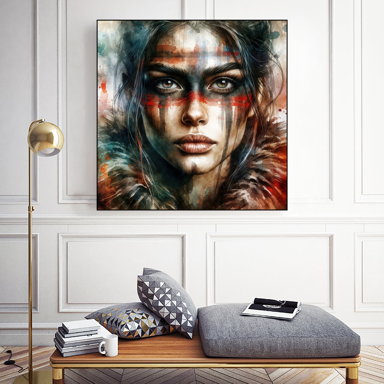 Watercolor Warrior Woman #2 by Isabel Cerdá Muñoz on GIANT ART - red digital painting