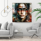 Watercolor Warrior Woman #2 by Isabel Cerdá Muñoz on GIANT ART - red digital painting