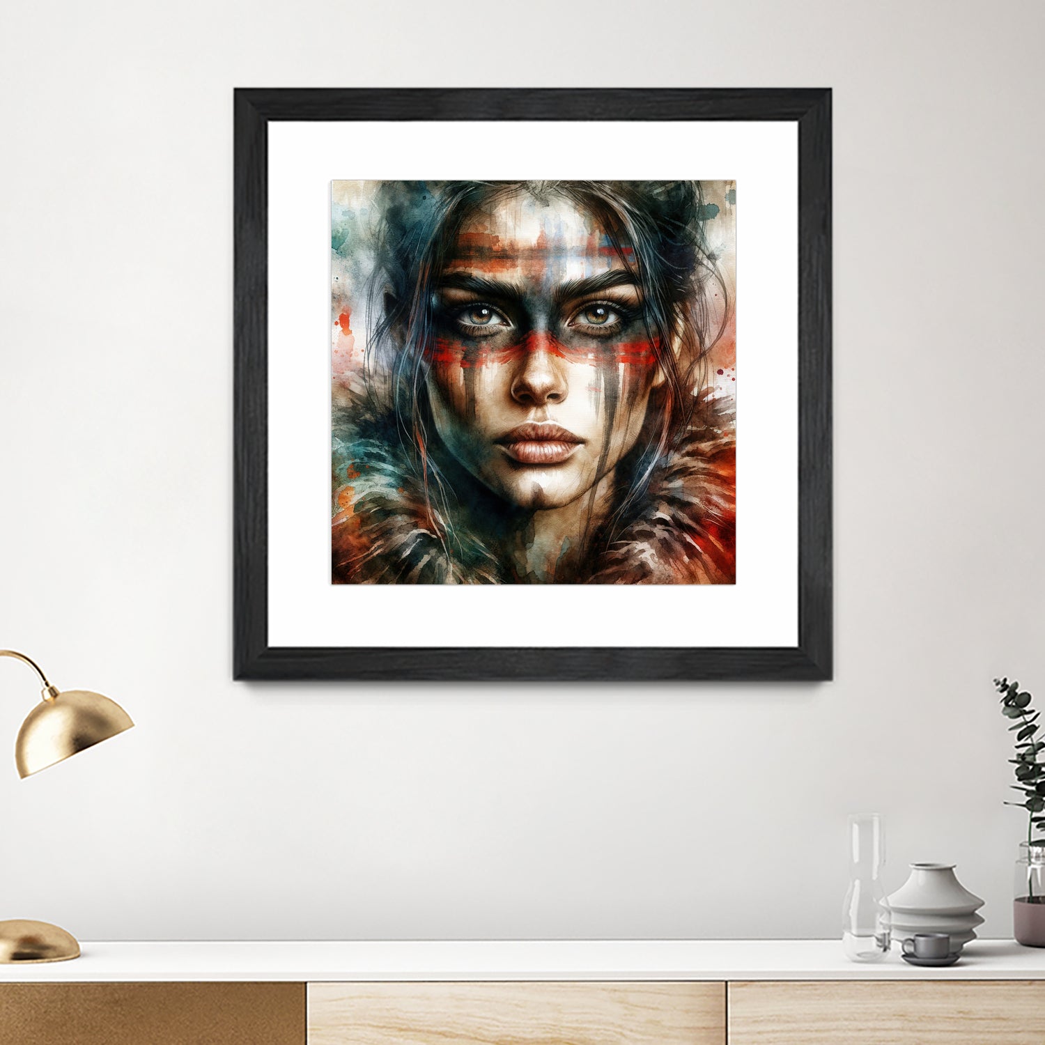 Watercolor Warrior Woman #2 by Isabel Cerdá Muñoz on GIANT ART - red digital painting