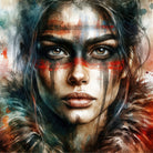 Watercolor Warrior Woman #2 by Isabel Cerdá Muñoz on GIANT ART - red digital painting