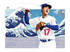 Ohtani Great Wave by Claudia Labarca on GIANT ART - blue digital painting