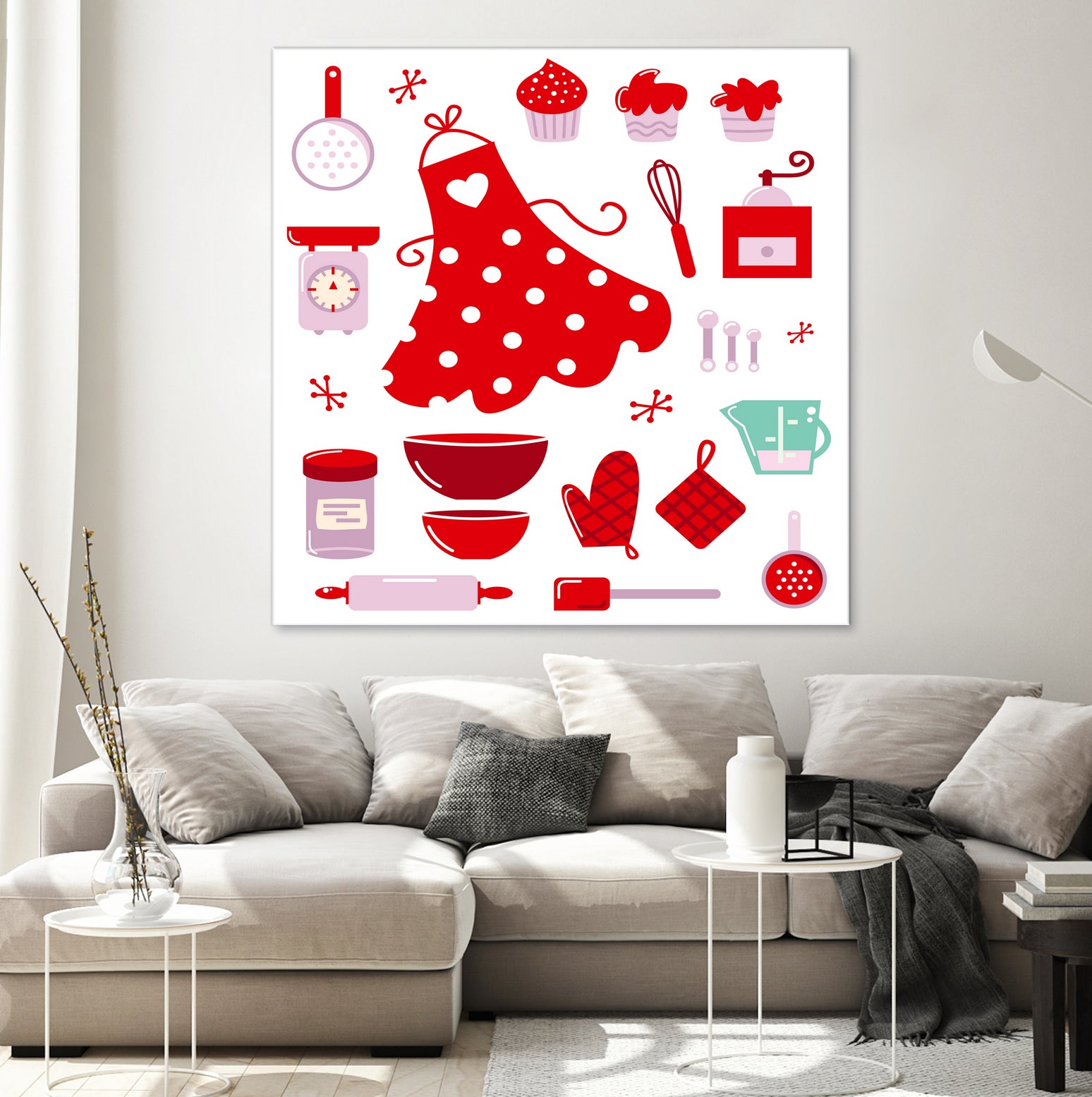 New folk original ICONOGRAPHY in Shop by Bee and Glow ART Illustrations on GIANT ART - red digital drawing