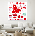 New folk original ICONOGRAPHY in Shop by Bee and Glow ART Illustrations on GIANT ART - red digital drawing