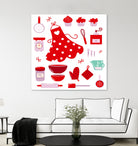 New folk original ICONOGRAPHY in Shop by Bee and Glow ART Illustrations on GIANT ART - red digital drawing