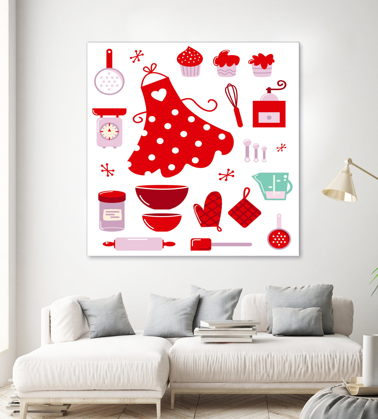 New folk original ICONOGRAPHY in Shop by Bee and Glow ART Illustrations on GIANT ART - red digital drawing