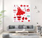 New folk original ICONOGRAPHY in Shop by Bee and Glow ART Illustrations on GIANT ART - red digital drawing