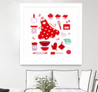 New folk original ICONOGRAPHY in Shop by Bee and Glow ART Illustrations on GIANT ART - red digital drawing