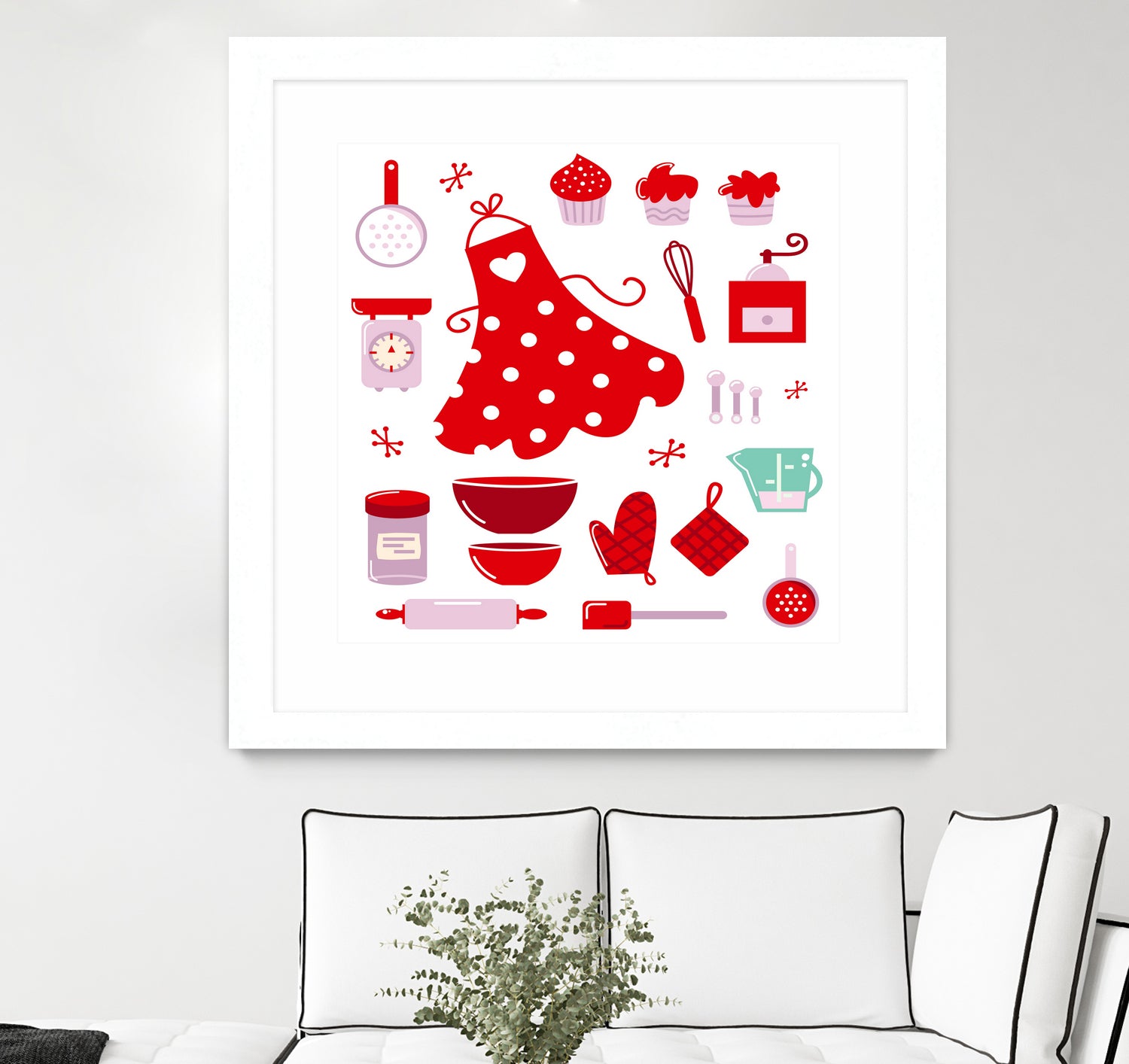 New folk original ICONOGRAPHY in Shop by Bee and Glow ART Illustrations on GIANT ART - red digital drawing