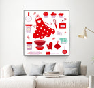 New folk original ICONOGRAPHY in Shop by Bee and Glow ART Illustrations on GIANT ART - red digital drawing