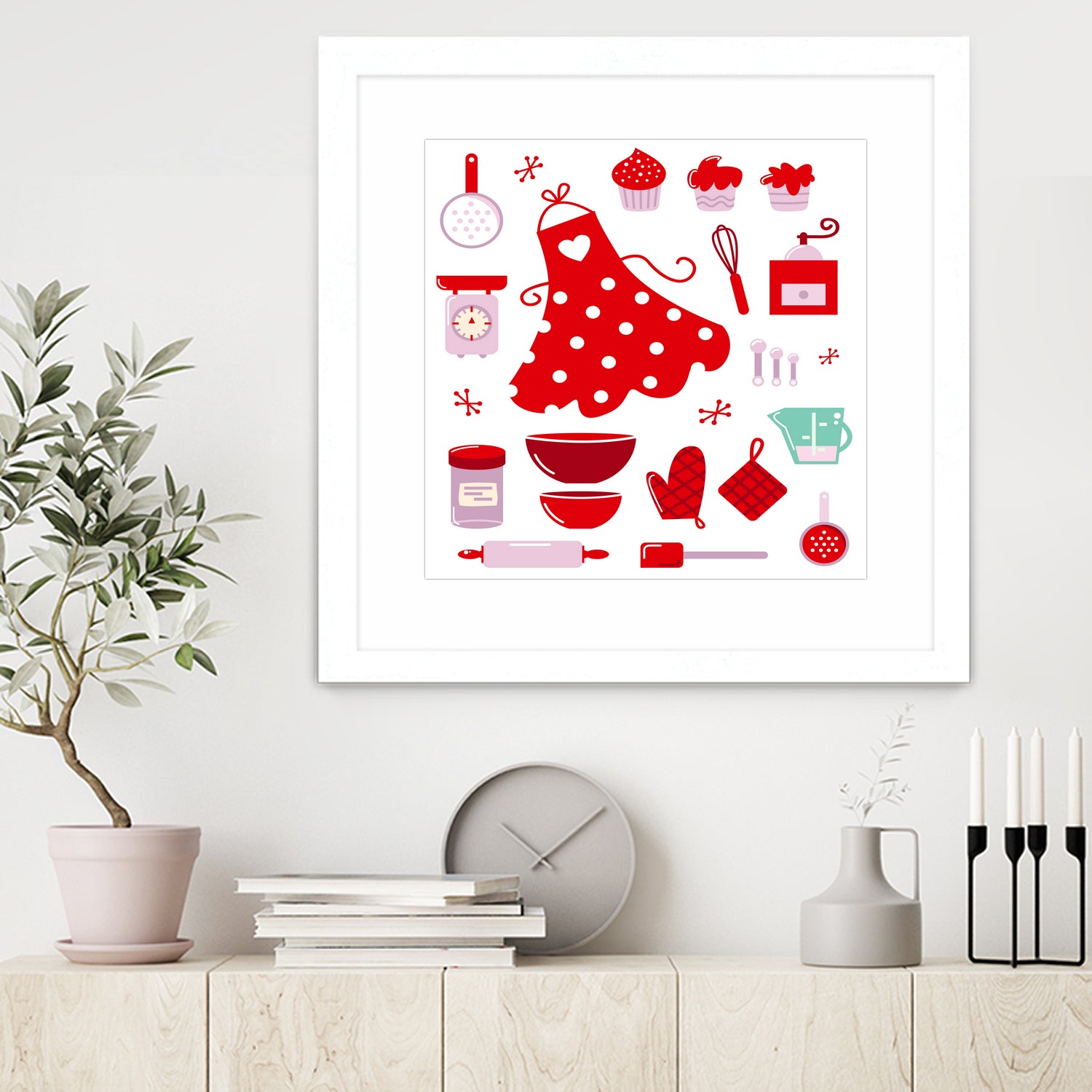 New folk original ICONOGRAPHY in Shop by Bee and Glow ART Illustrations on GIANT ART - red digital drawing