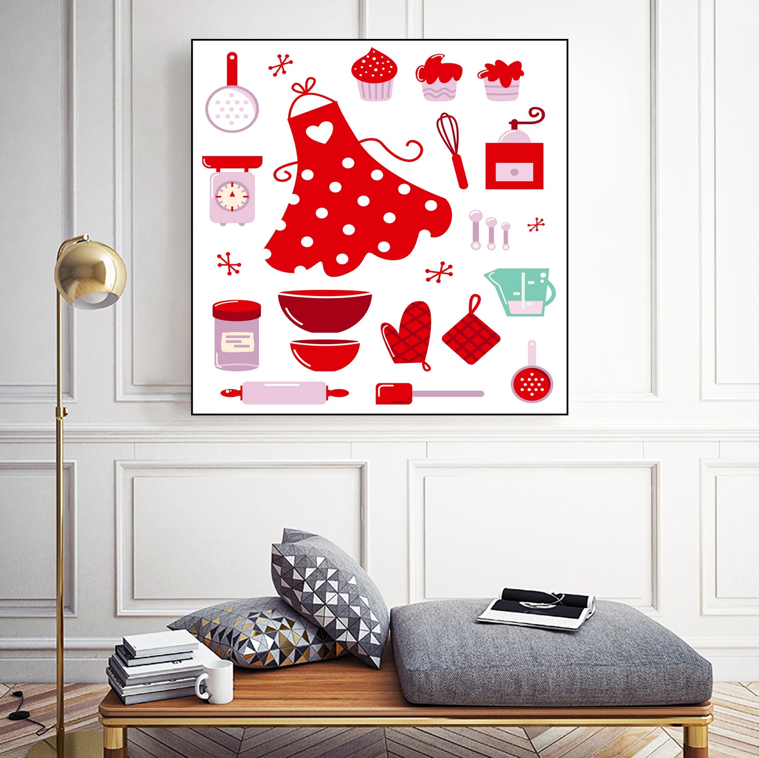 New folk original ICONOGRAPHY in Shop by Bee and Glow ART Illustrations on GIANT ART - red digital drawing