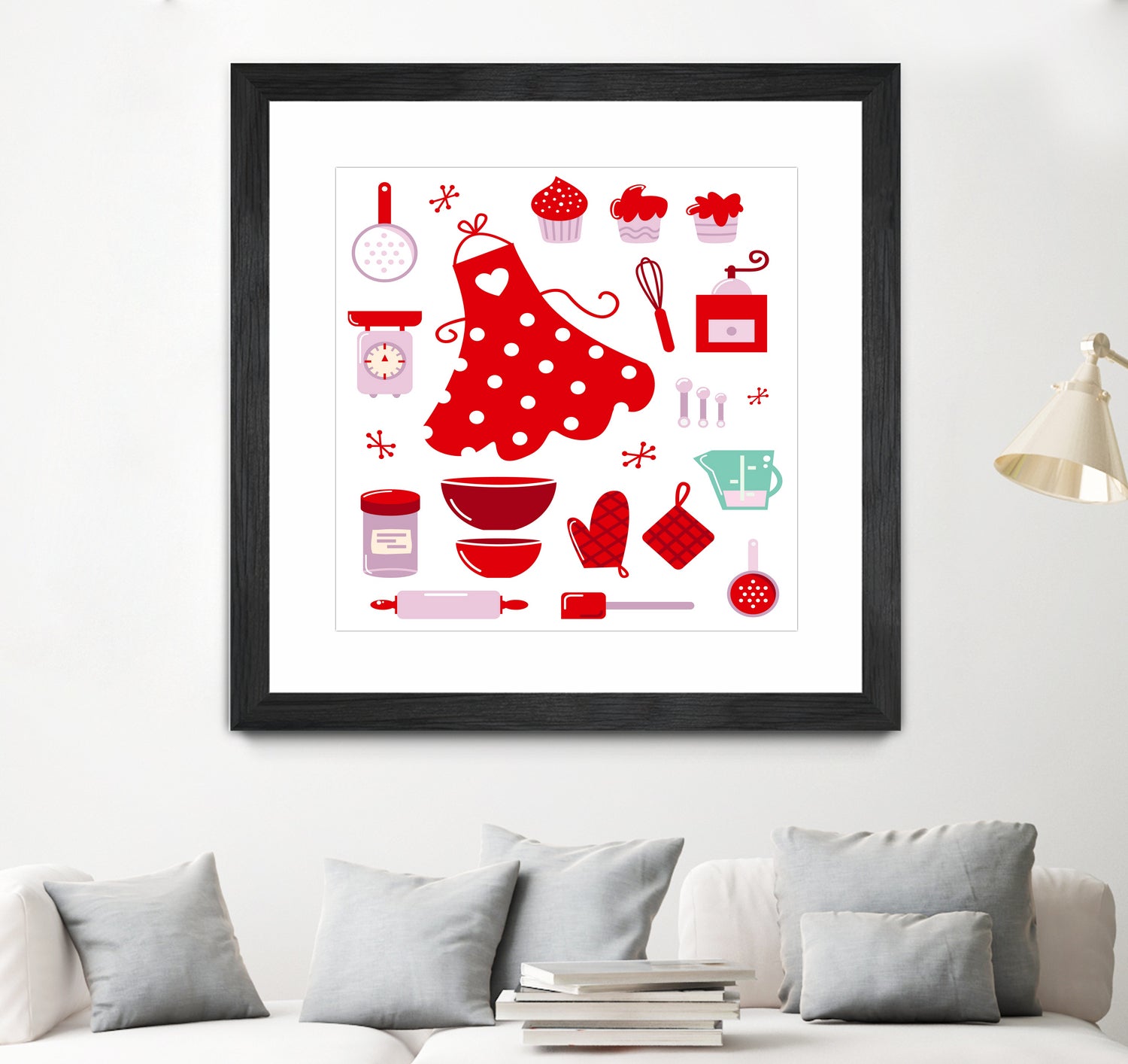 New folk original ICONOGRAPHY in Shop by Bee and Glow ART Illustrations on GIANT ART - red digital drawing