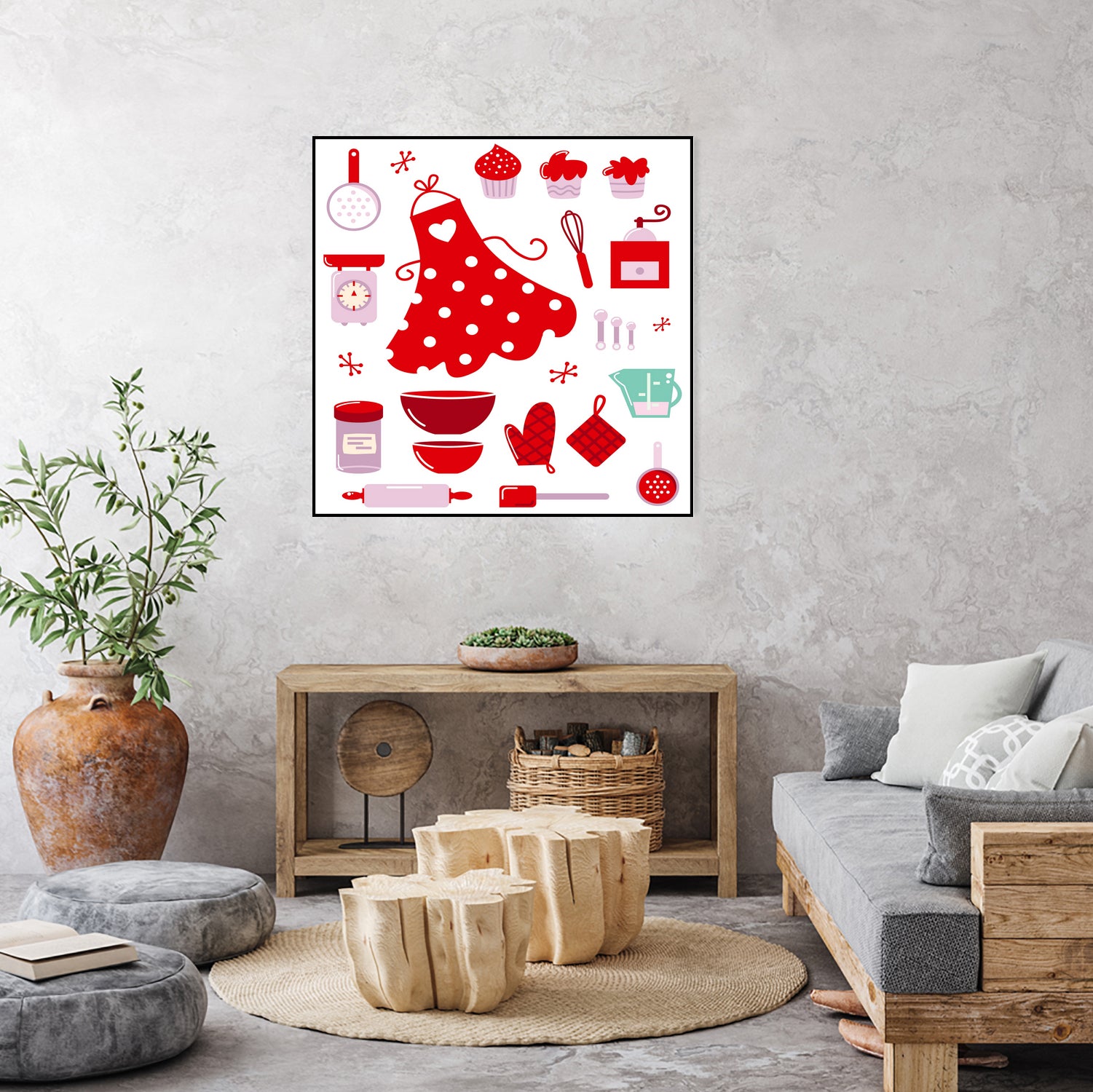 New folk original ICONOGRAPHY in Shop by Bee and Glow ART Illustrations on GIANT ART - red digital drawing