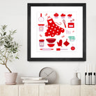 New folk original ICONOGRAPHY in Shop by Bee and Glow ART Illustrations on GIANT ART - red digital drawing