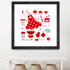 New folk original ICONOGRAPHY in Shop by Bee and Glow ART Illustrations on GIANT ART - red digital drawing