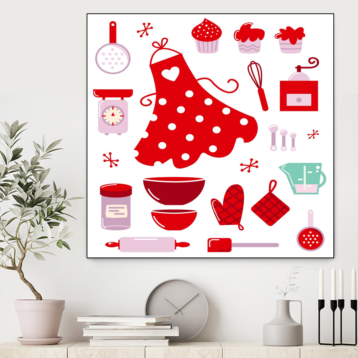 New folk original ICONOGRAPHY in Shop by Bee and Glow ART Illustrations on GIANT ART - red digital drawing